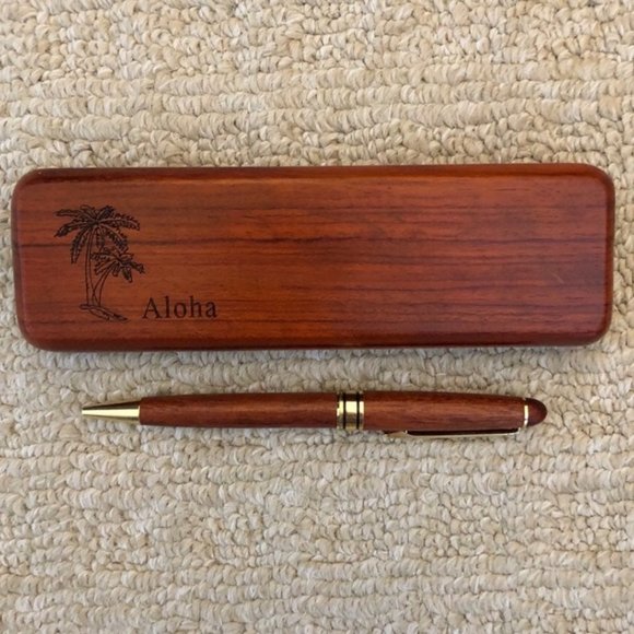 Teak Wood Hawaii ‘Aloha’ Pen & Case - Picture 8 of 8